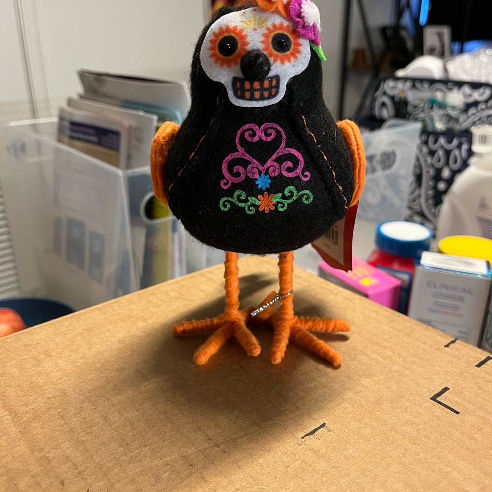Decorative Fabric Bird (Hyde and Eek) Dia de Muertos 2020